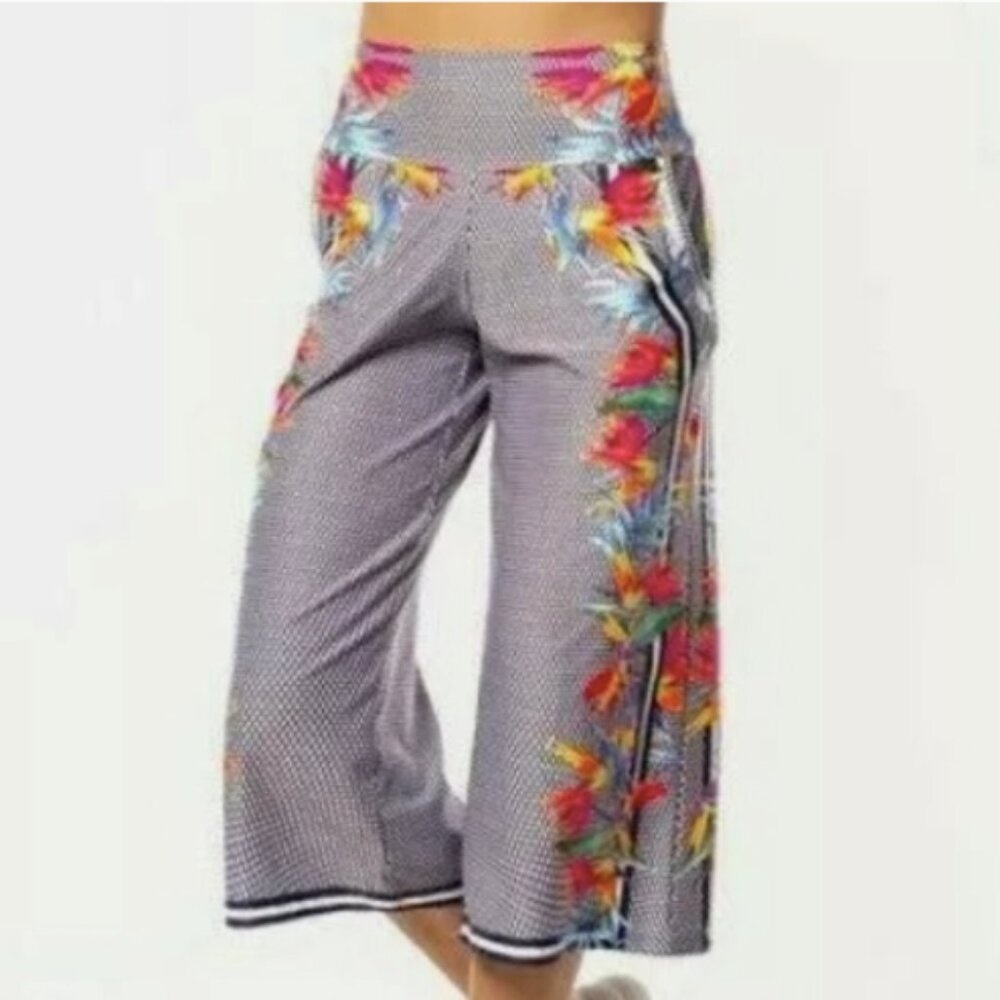 LUCKY IN LOVE Golf Resort Copa Culottes Wide Leg Capris Pants sz M 8-10